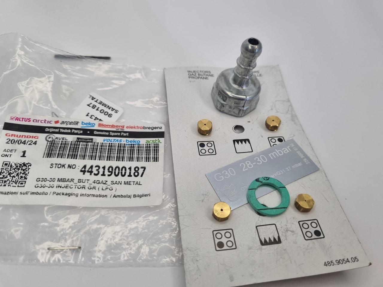 Набір форсунок 4431900187 (жиклерів) для плити Beko - Зображення 5