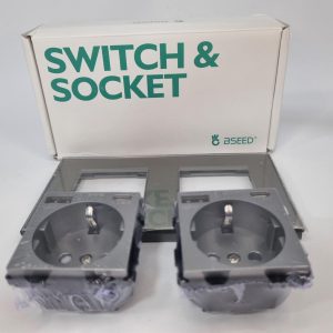 Сіра подвійна USB-розетка BSEED SWITCH&SOCKET із роз'ємом Type-C